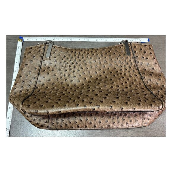 Faux Ostrich Leather Shoulder Bag With Chain Straps - Picture 8 of 10